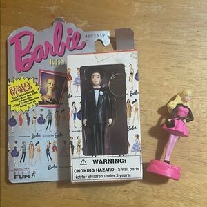 Vintage -  Barbie Keychain Featuring Ken &  Avon Barbie Stamper